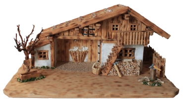 Krippenstall Bozen aus Fichtenholz