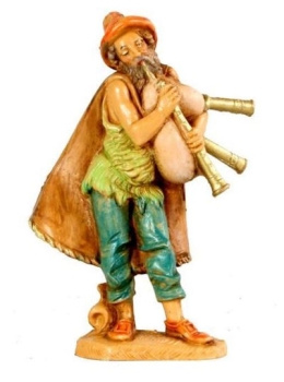 Kunstharzfiguren-10cm-Hirt mit Dudelsack