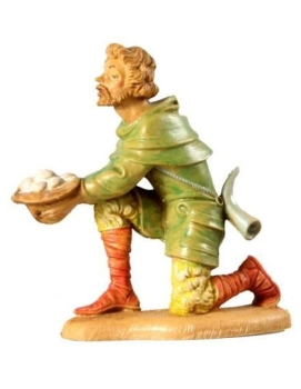 Kunstharzfiguren-10cm-Hirt kniend mit Korb