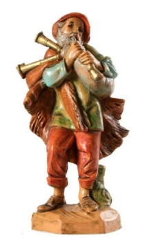 Kunstharzfiguren-6,5cm-Hirt mit Dudelsack