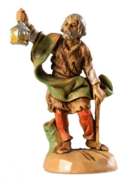 Kunstharzfiguren-6,5cm-Hirt mit Laterne