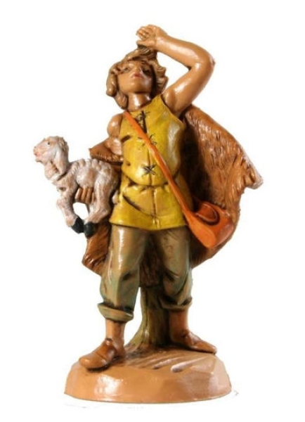 Kunstharzfiguren-6,5cm-Hirt mit Lamm