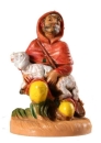 Kunstharzfiguren-6,5cm-Hirt mit Schaf kniend